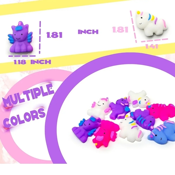 15Pcs Unicorn Mochi Squishy Toys for Kids Party Favors, Kawaii Unicorn Squishies - Picture 4 of 5